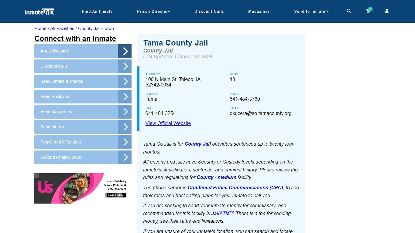 Tama County Jail - Inmate Locator